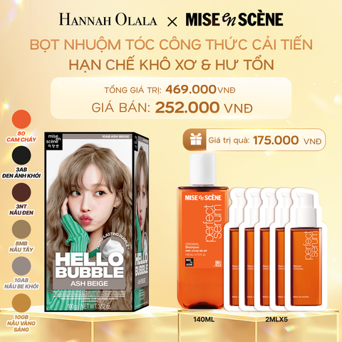  DEAL 5: NHUỘM TÓC TẠI NHÀ MISE EN SCÈNE HELLO BUBBLE 100G DẠNG BỌT KEM, CÔNG THỨC CẢI TIẾN MỚI HẠN CHẾ KHÔ XƠ VÀ HƯ TỔN 