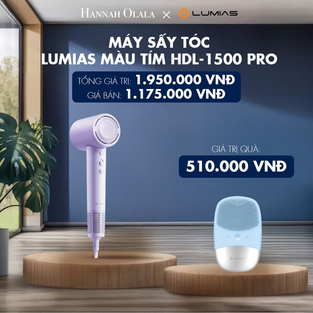  M70_DEAL 33: MÁY SẤY TÓC LUMIAS MÀU TÍM HDL-1500 PRO 