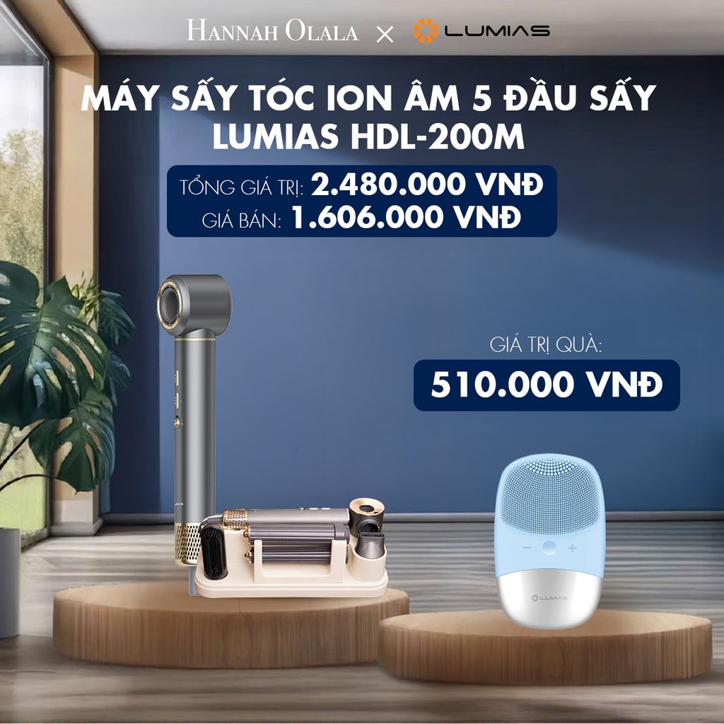  M214_DEAL 34: MÁY SẤY TÓC ION ÂM 5 ĐẦU SẤY LUMIAS HDL-200M 