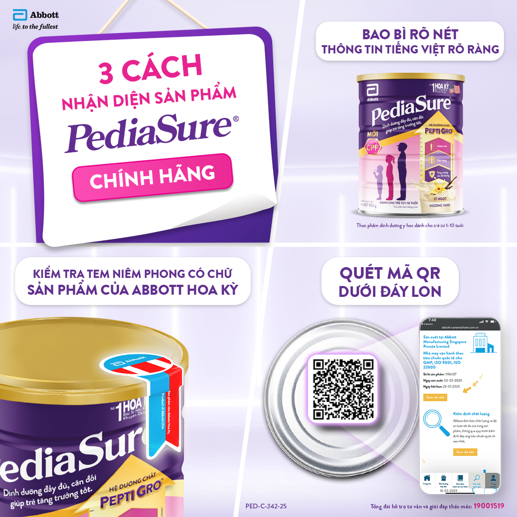  E133_DEAL 3: 3 LON PEDIASURE DẠNG BỘT HƯƠNG VANI 800G 