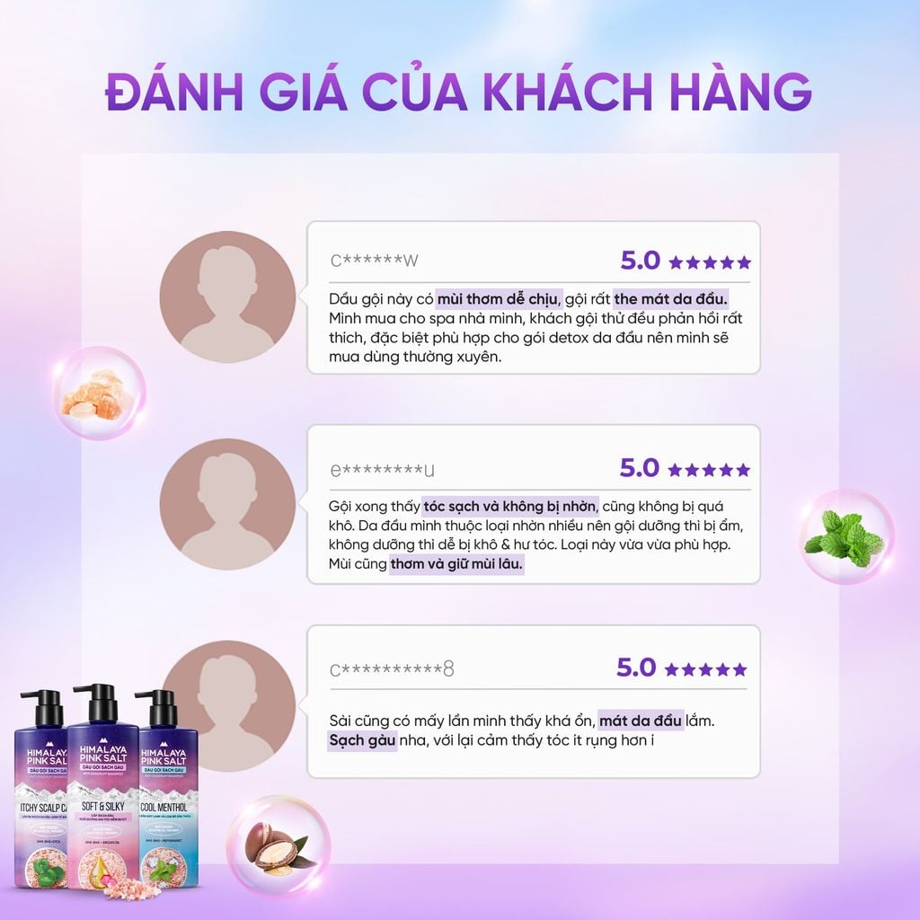  COMBO 02 DẦU GỘI HIMALAYA PINK SALT MUỐI HỒNG CHO DA ĐẦU NGỨA, NGĂN RỤNG TÓC GIÚP MỀM MƯỢT, ÓNG Ả 650ML 