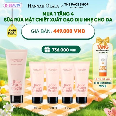  MUA 1 TẶNG 4  SỮA RỬA MẶT CHIẾT XUẤT GẠO DỊU NHẸ CHO DA 