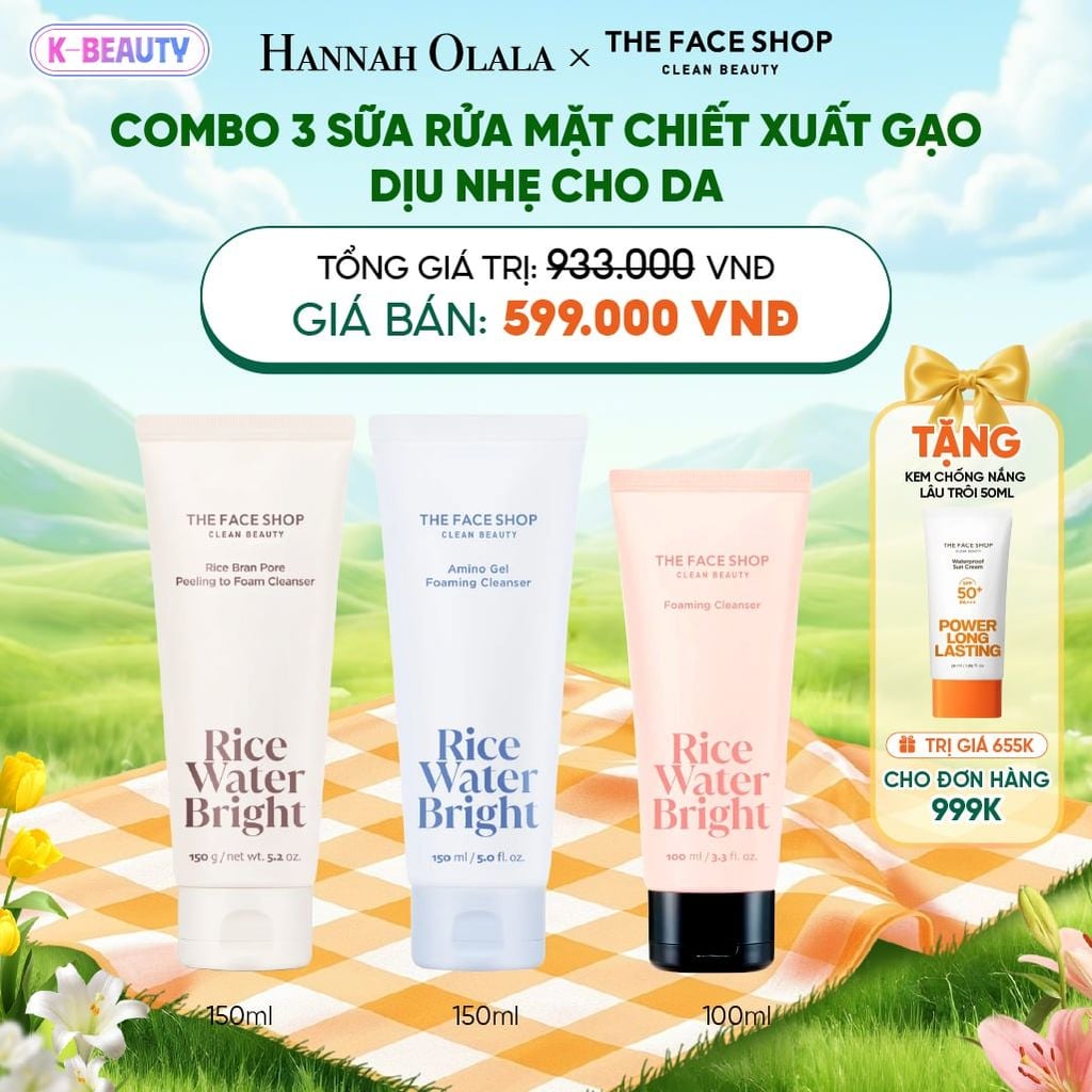  COMBO 3 SỮA RỬA MẶT CHIẾT XUẤT GẠO DỊU NHẸ CHO DA_K141 