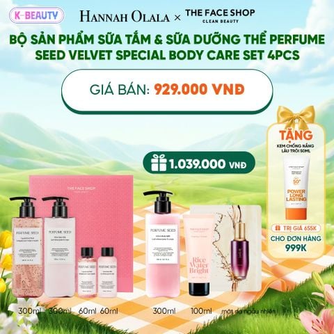  BỘ SẢN PHẨM SỮA TẮM & SỮA DƯỠNG THỂ PERFUME SEED VELVET SPECIAL BODY CARE SET 4PCS_K145 