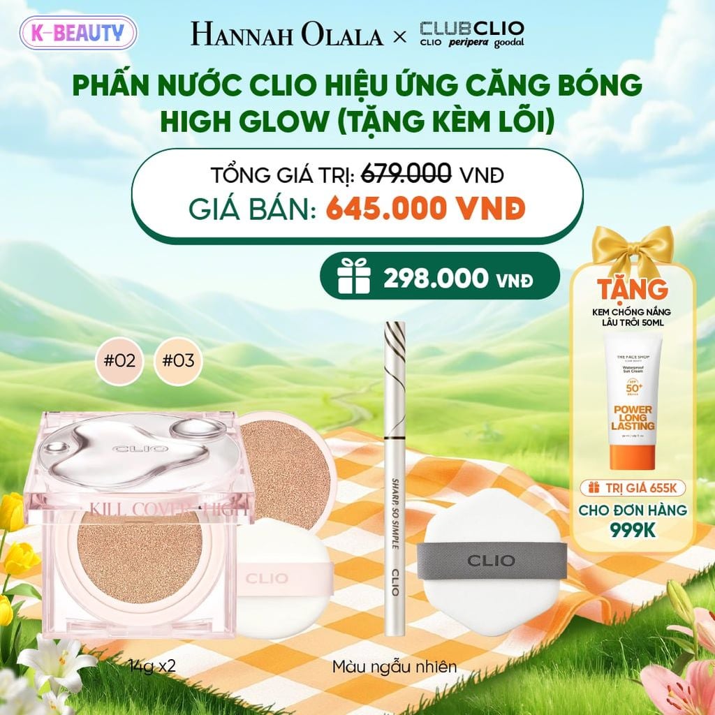  PHẤN NƯỚC CLIO HIỆU ỨNG CĂNG BÓNG HIGH GLOW (TẶNG KÈM LÕI)_K25 