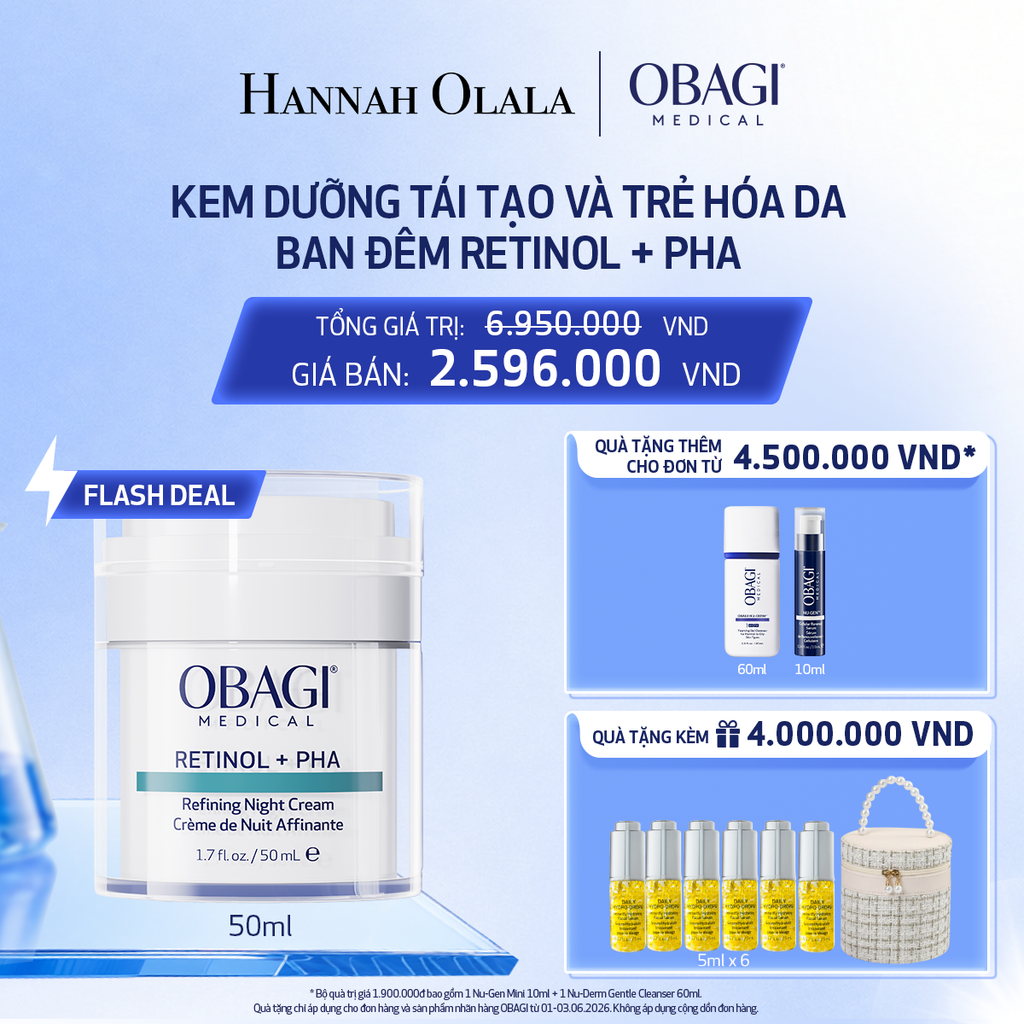  KEM DƯỠNG TÁI TẠO VÀ TRẺ HÓA DA BAN ĐÊM RETINOL + PHA 50ML - FLASH DEAL 1 - C01 