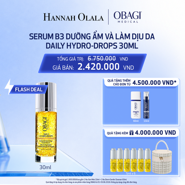  SERUM B3 DƯỠNG ẨM VÀ LÀM DỊU DA DAILY HYDRO-DROPS 30ML - FLASH DEAL 2 - C02 