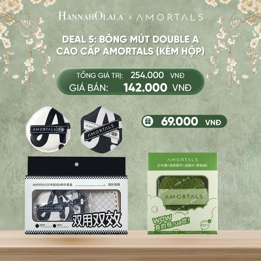  DEAL 5: BÔNG MÚT DOUBLE A CAO CẤP AMORTALS (KÈM HỘP) 