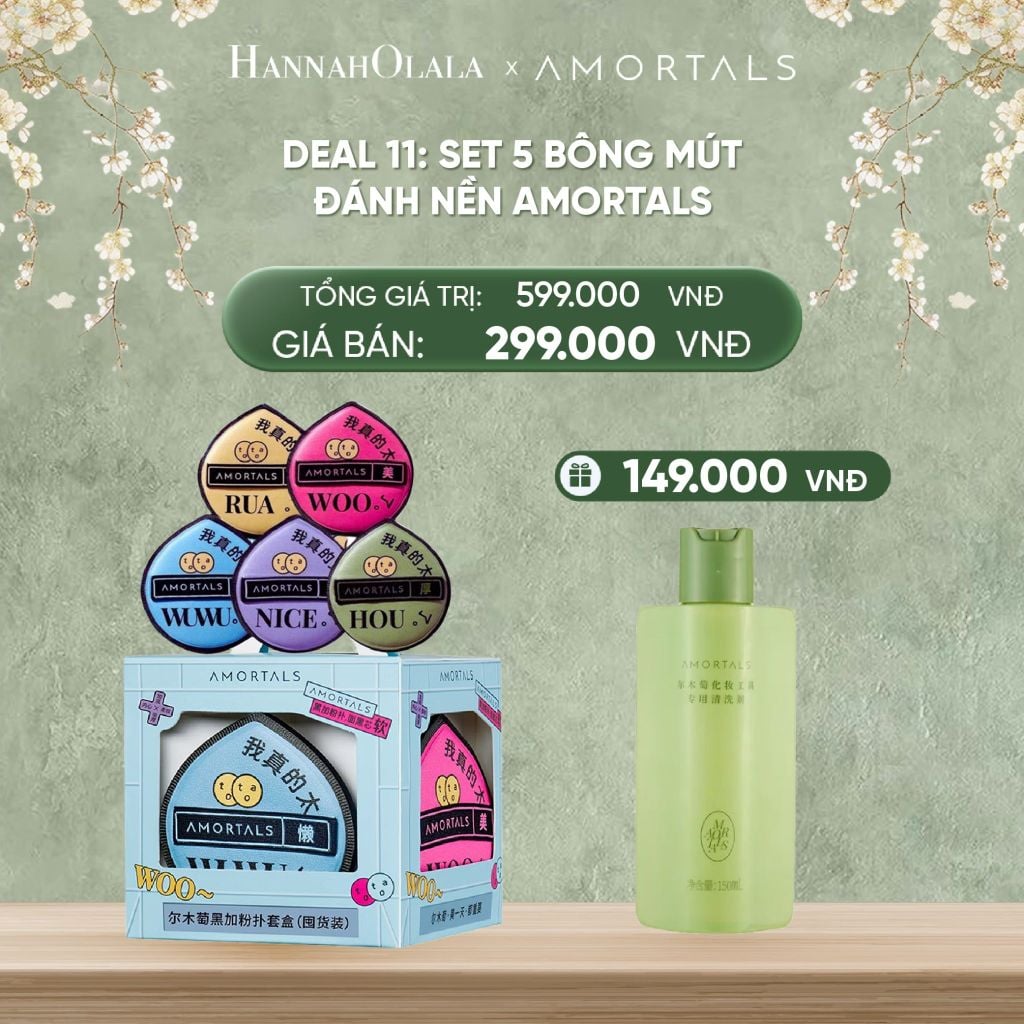  DEAL 11: SET 5 BÔNG MÚT ĐÁNH NỀN AMORTALS 