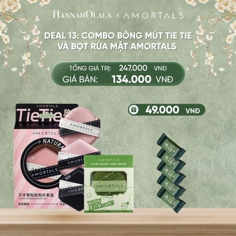  DEAL 13: COMBO BÔNG MÚT TIE TIE VÀ BỌT RỬA MẶT AMORTALS 
