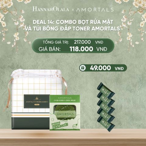  DEAL 14: COMBO BỌT RỬA MẶT VÀ TÚI BÔNG ĐẮP TONER AMORTALS 