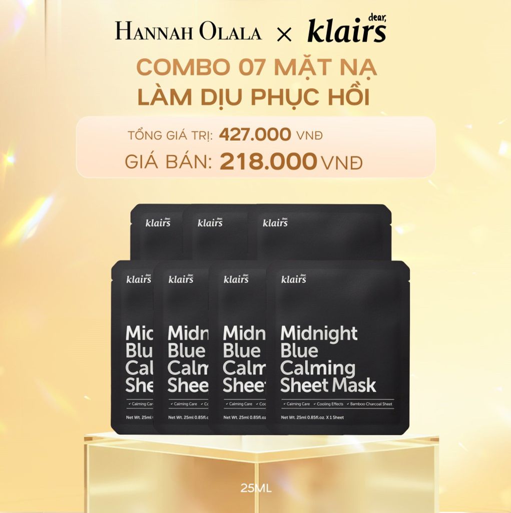  DEAL 3: COMBO 07 MẶT NẠ GIẤY MIDNIGHT BLUE CALMING SHEET MASK 