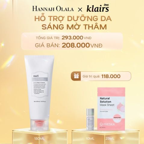  DEAL 12: DEAR, KLAIRS SỮA RỬA MẶT FRESHLY JUICED VITAMIN MASK CLEANSER 150ML (IP04) 