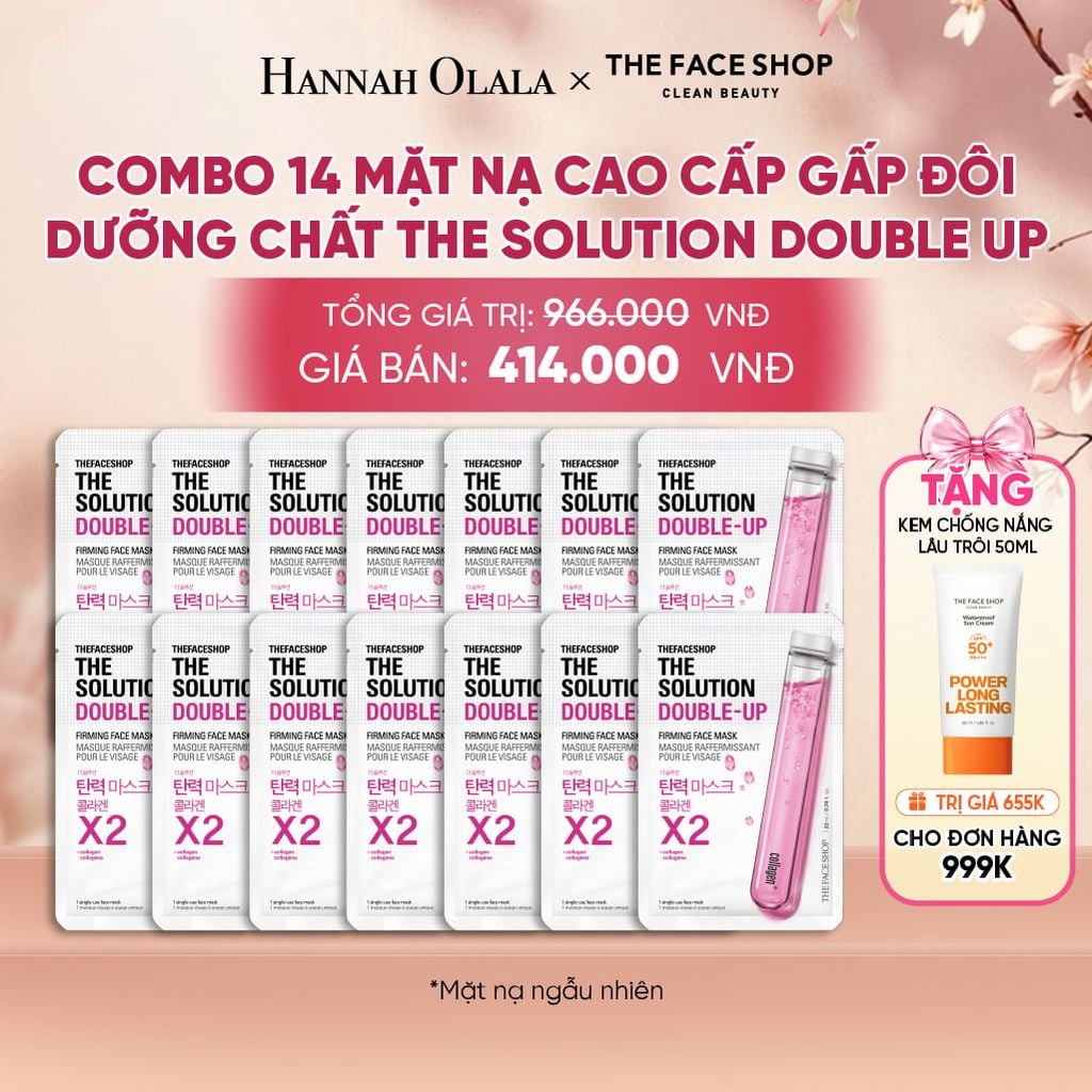  COMBO 14 MẶT NẠ CAO CẤP GẤP ĐÔI DƯỠNG CHẤT THE SOLUTION DOUBLE UP - A164 