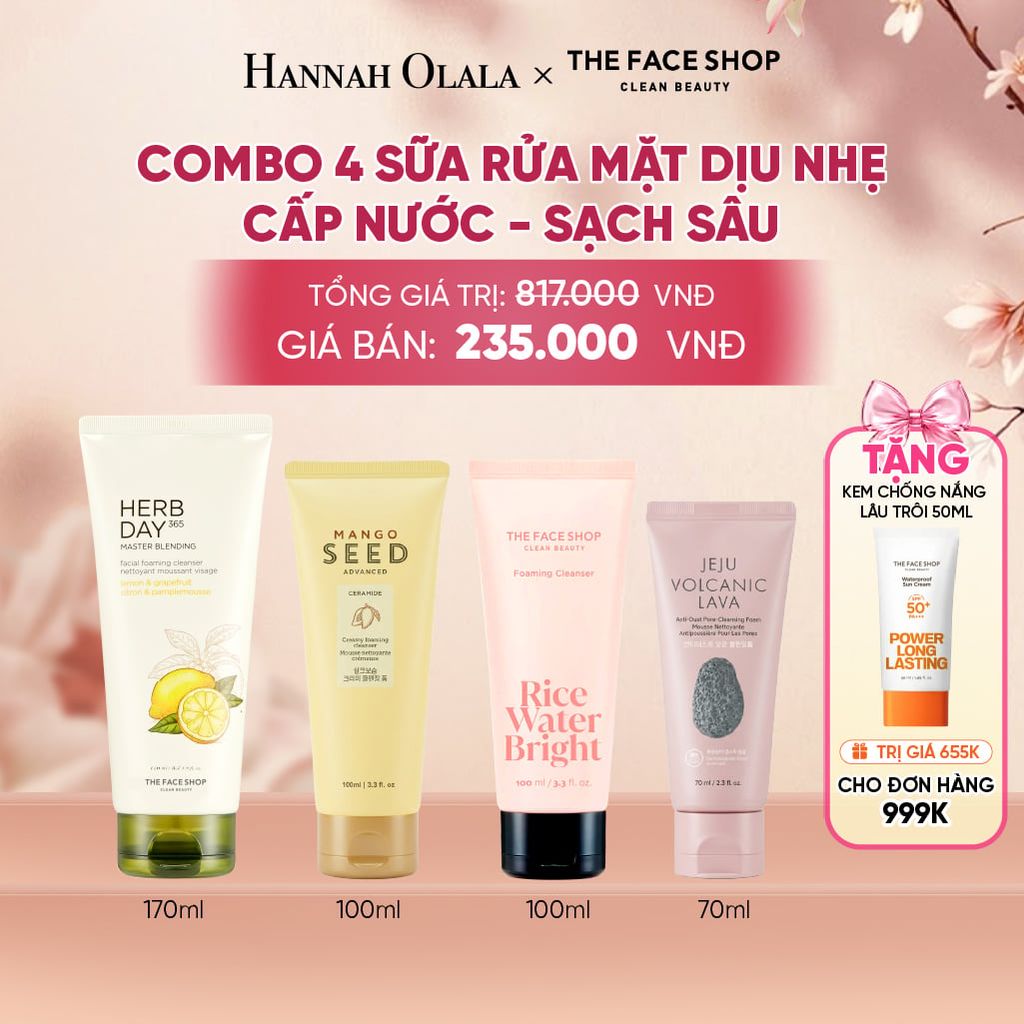  COMBO 4 SỮA RỬA MẶT DỊU NHẸ - CẤP NƯỚC - SẠCH SÂU - A2361 