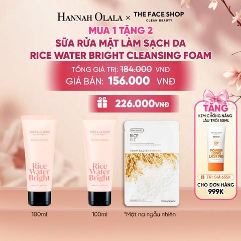  SỮA RỬA MẶT LÀM SẠCH DA RICE WATER BRIGHT CLEANSING FOAM 100ML - A42 