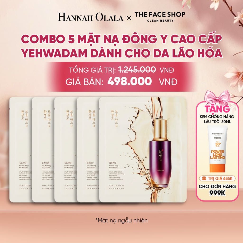  COMBO 5 MẶT NẠ ĐÔNG Y CAO CẤP YEHWADAM DÀNH CHO DA LÃO HÓA - A40 