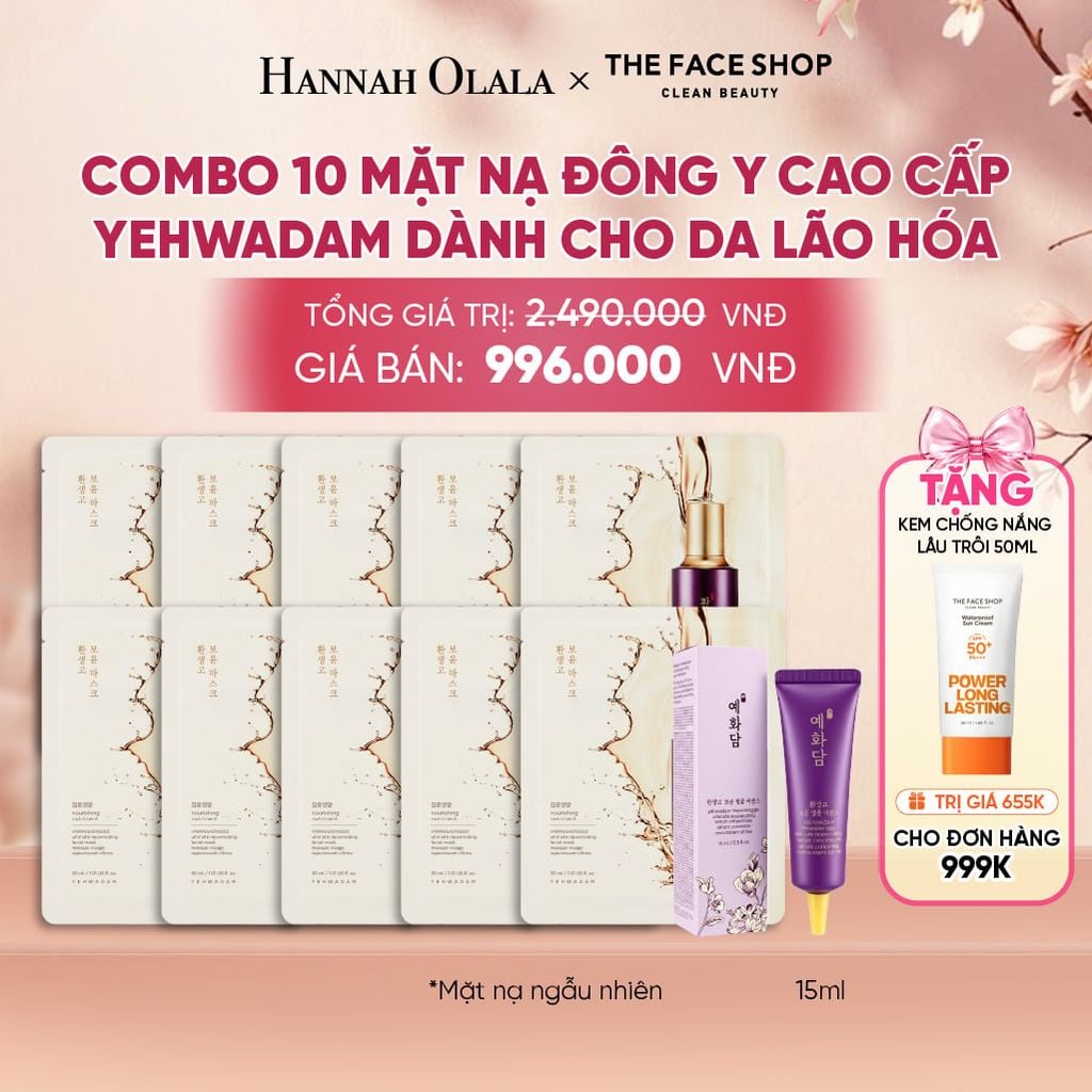  COMBO 10 MẶT NẠ ĐÔNG Y CAO CẤP YEHWADAM DÀNH CHO DA LÃO HÓA - A264 