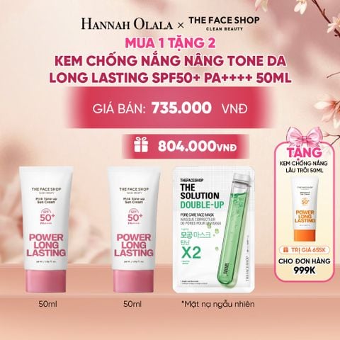  MUA 1 TẶNG 2 KEM CHỐNG NẮNG NÂNG TONE DA LONG LASTING SPF50+ PA++++ 50ML - A265 
