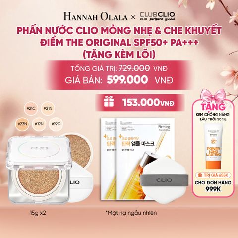  PHẤN NƯỚC CLIO MỎNG NHẸ & CHE KHUYẾT ĐIỂM THE ORIGINAL SPF50+ PA+++ (TẶNG KÈM LÕI) - A225 
