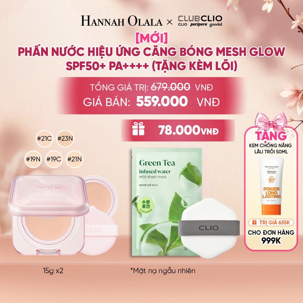  [MỚI] PHẤN NƯỚC HIỆU ỨNG CĂNG BÓNG MESH GLOW SPF50+ PA++++ (TẶNG KÈM LÕI) - A1492 