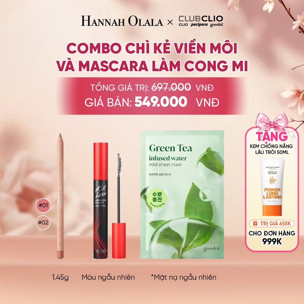  COMBO CHÌ KẺ VIỀN MÔI VÀ MASCARA LÀM CONG MI - A798 