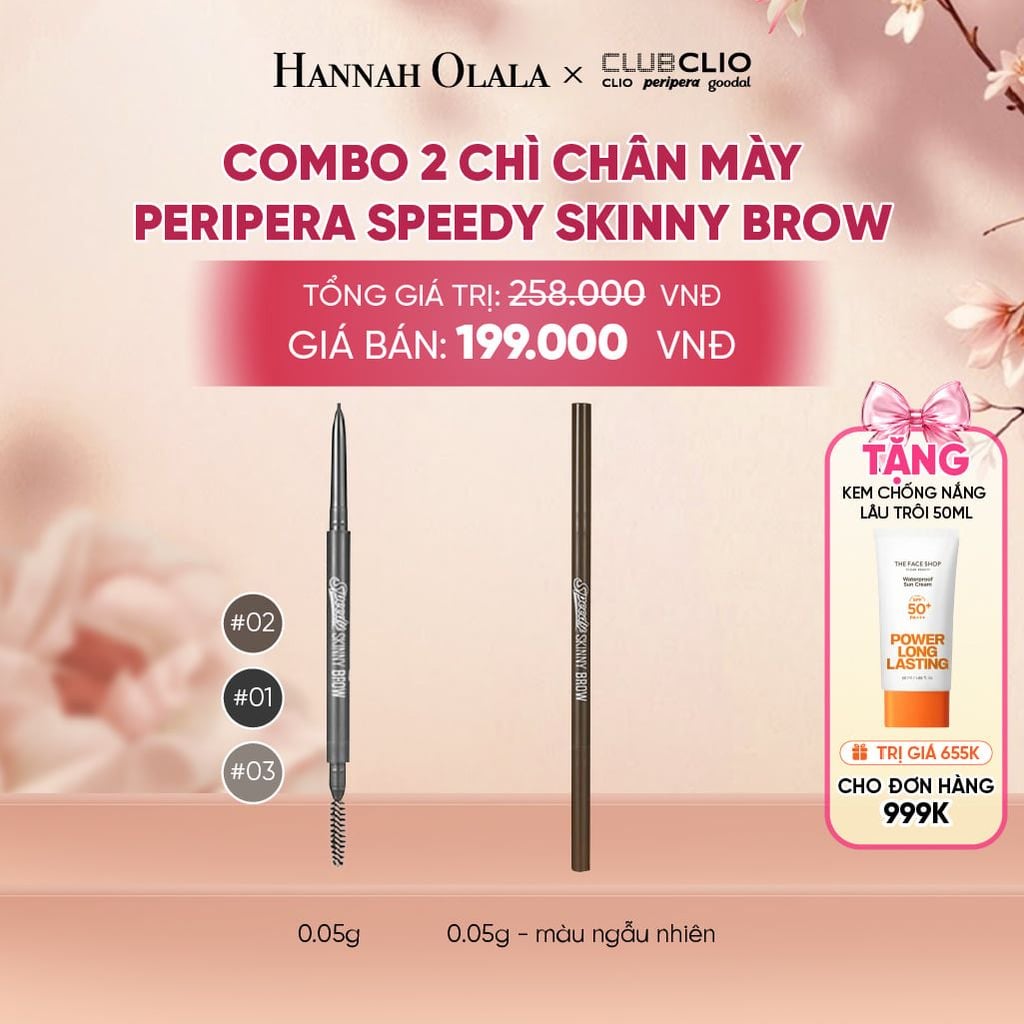  COMBO 2 CHÌ CHÂN MÀY PERIPERA SPEEDY SKINNY BROW - A280 