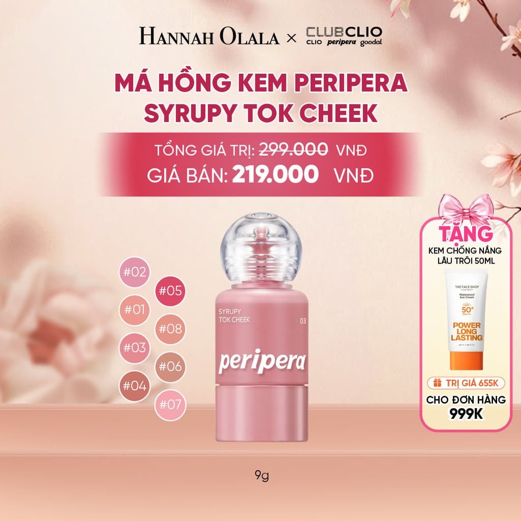  MÁ HỒNG KEM PERIPERA SYRUPY TOK CHEEK 9G - A281 