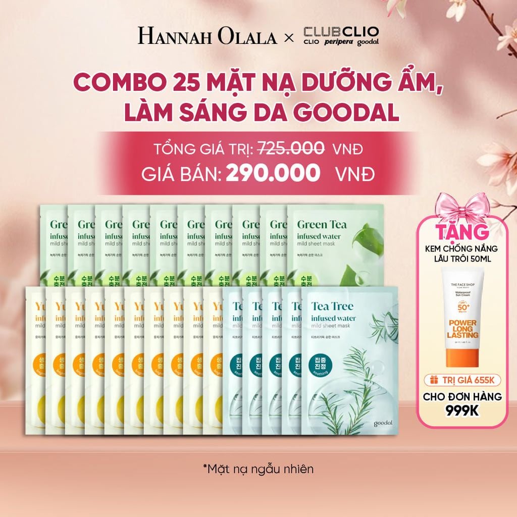 COMBO 25 MẶT NẠ DƯỠNG ẨM, LÀM SÁNG DA GOODAL 20G - A55 