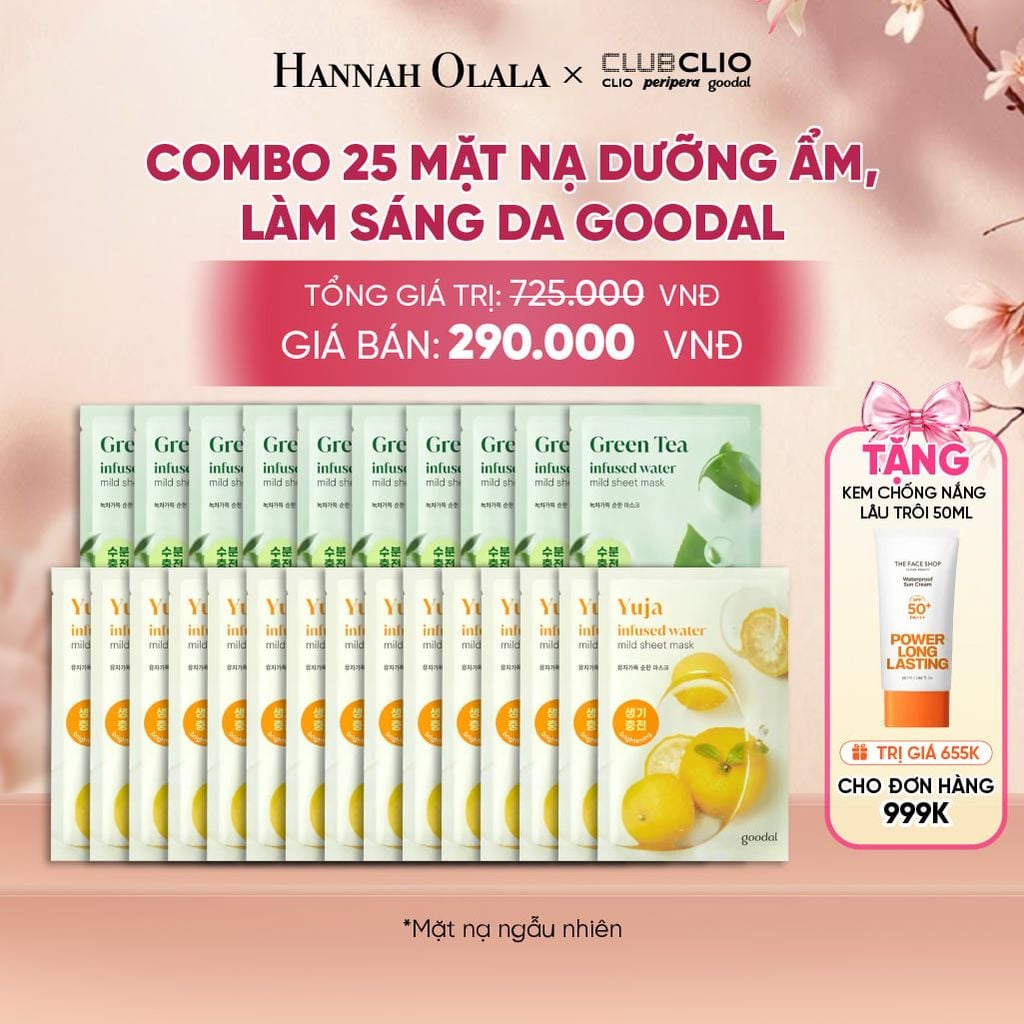  COMBO 25 MẶT NẠ DƯỠNG ẨM, LÀM SÁNG DA GOODAL 20G - A55 