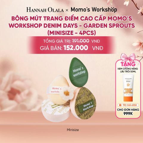  BÔNG MÚT TRANG ĐIỂM CAO CẤP MOMO'S WORKSHOP DENIM DAYS - GARDEN SPROUTS (4PCS) - A2316 