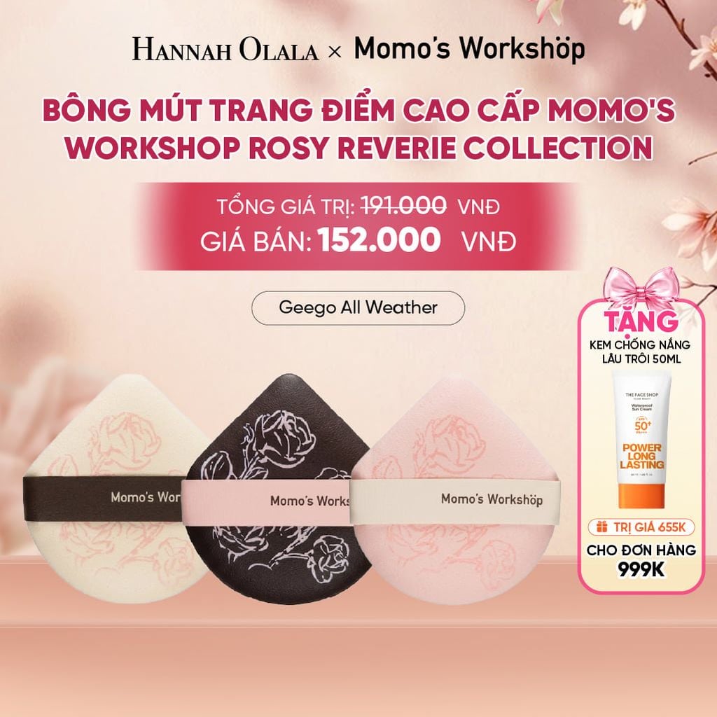  BÔNG MÚT TRANG ĐIỂM CAO CẤP MOMO'S WORKSHOP ROSY REVERIE COLLECTION - A1812 