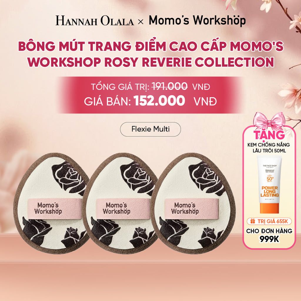  BÔNG MÚT TRANG ĐIỂM CAO CẤP MOMO'S WORKSHOP ROSY REVERIE COLLECTION - A1812 