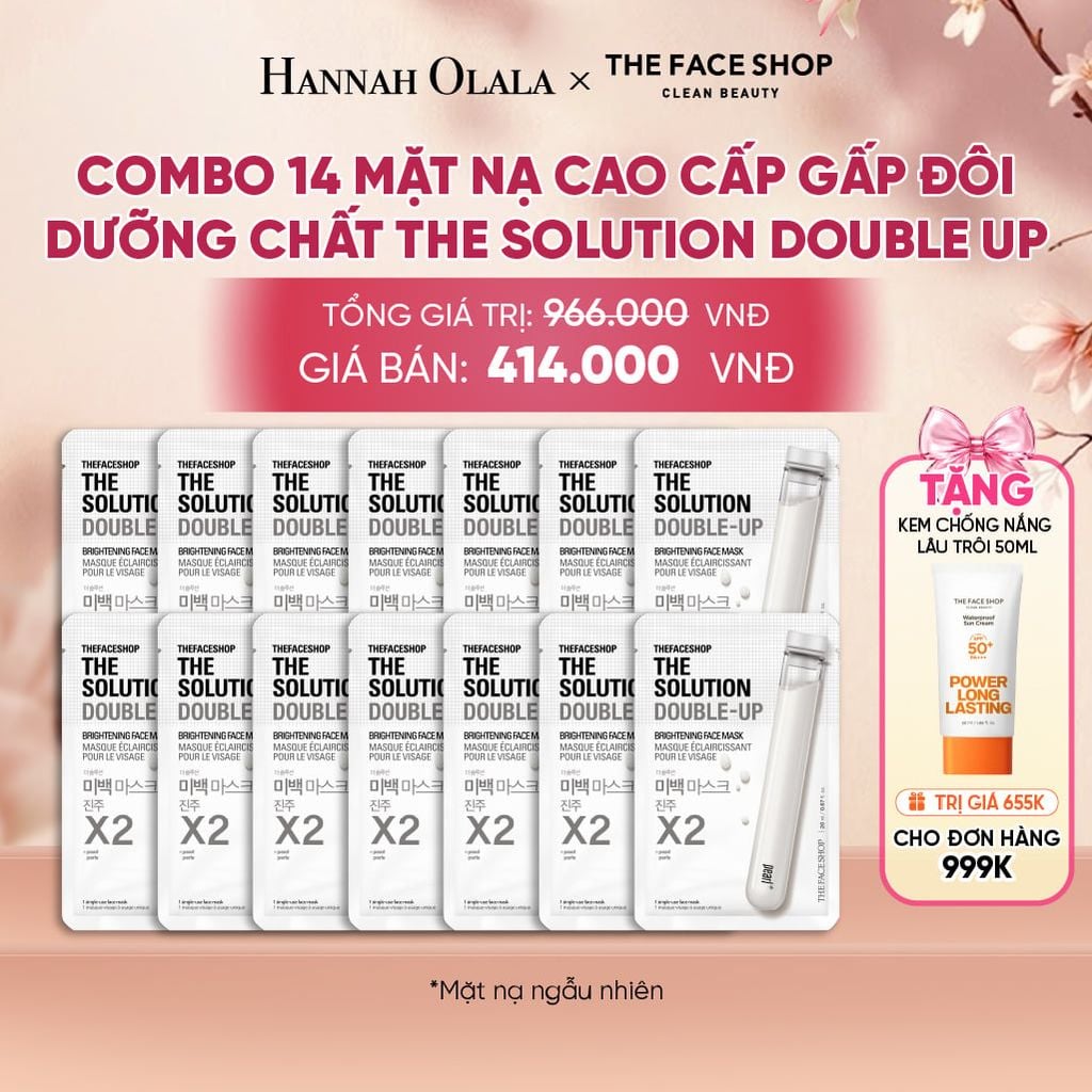  COMBO 14 MẶT NẠ CAO CẤP GẤP ĐÔI DƯỠNG CHẤT THE SOLUTION DOUBLE UP - A164 