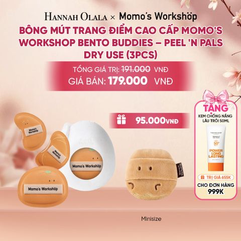  BÔNG MÚT TRANG ĐIỂM CAO CẤP MOMO'S WORKSHOP BENTO BUDDIES – PEEL 'N PALS DRY USE (3PCS) - A1126 