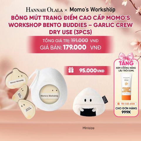  BÔNG MÚT TRANG ĐIỂM CAO CẤP MOMO'S WORKSHOP BENTO BUDDIES – GARLIC CREW DRY USE (3PCS - A2363 
