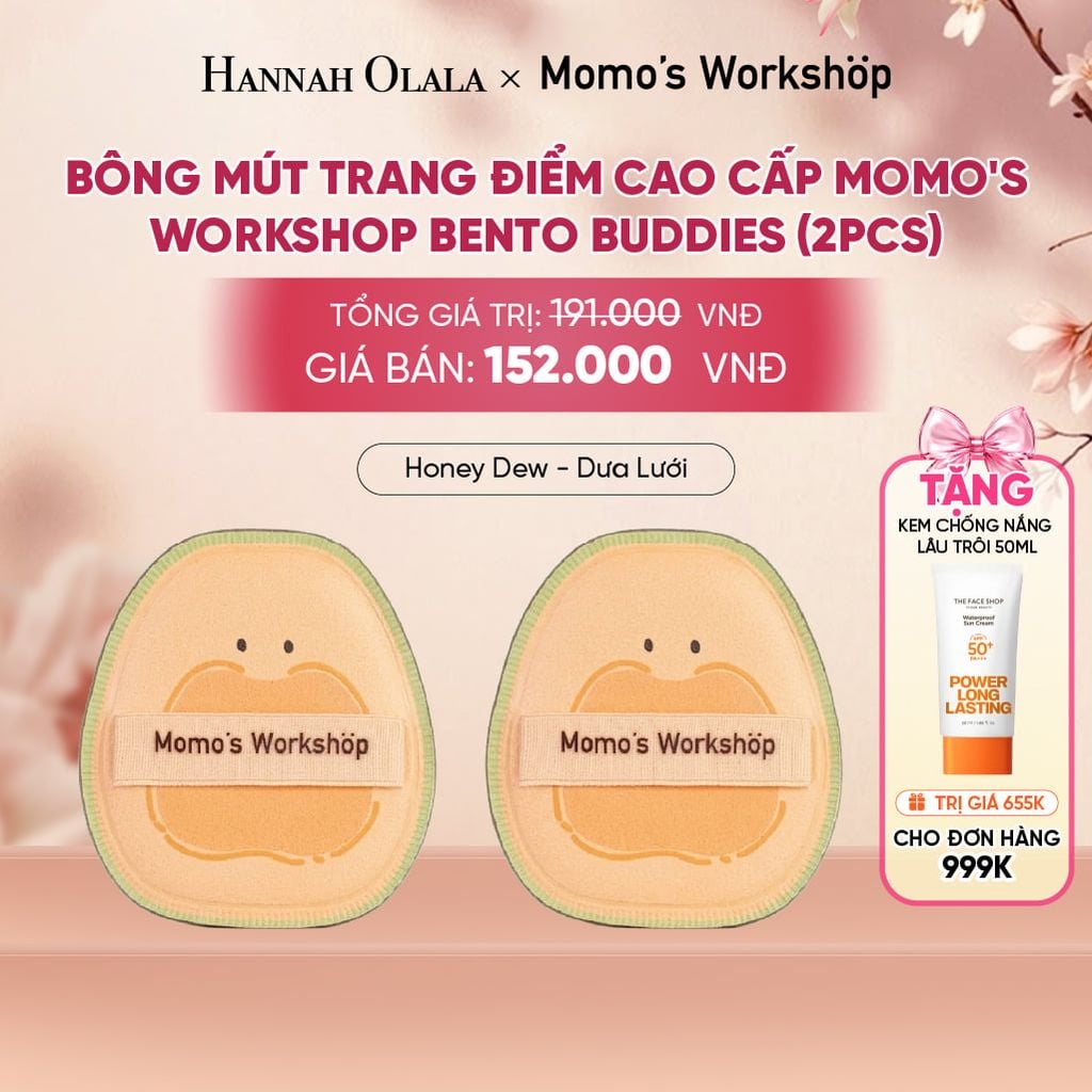  BÔNG MÚT TRANG ĐIỂM CAO CẤP MOMO'S WORKSHOP BENTO BUDDIES (2PCS) - A1820 