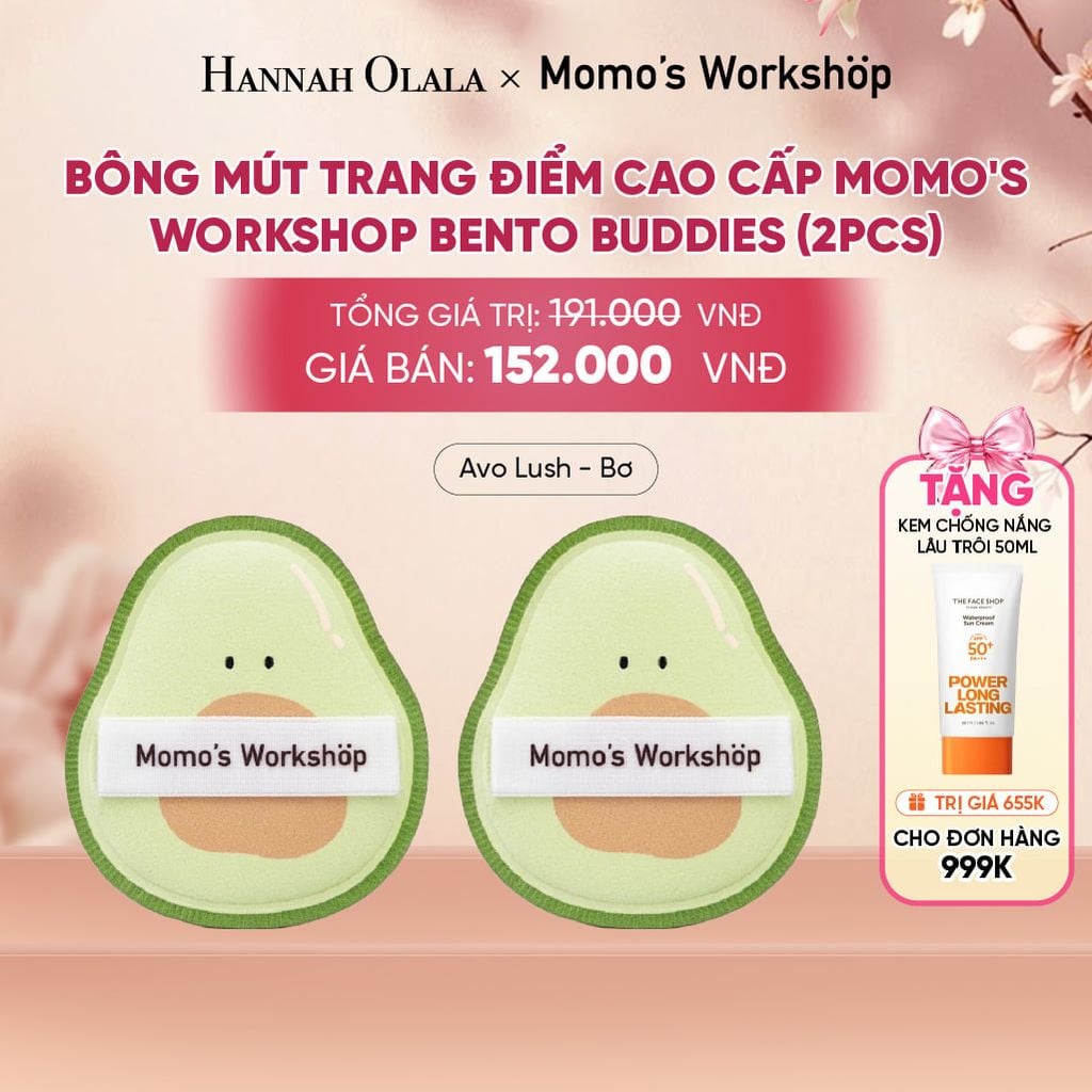  BÔNG MÚT TRANG ĐIỂM CAO CẤP MOMO'S WORKSHOP BENTO BUDDIES (2PCS) - A1820 