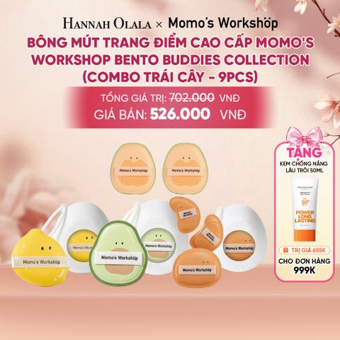  BÔNG MÚT TRANG ĐIỂM CAO CẤP MOMO'S WORKSHOP BENTO BUDDIES COLLECTION (COMBO TRÁI CÂY) - A2009 