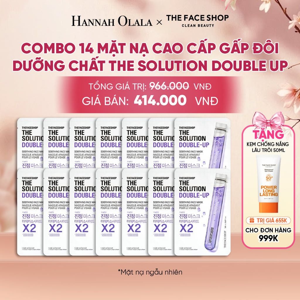  COMBO 14 MẶT NẠ CAO CẤP GẤP ĐÔI DƯỠNG CHẤT THE SOLUTION DOUBLE UP - A164 