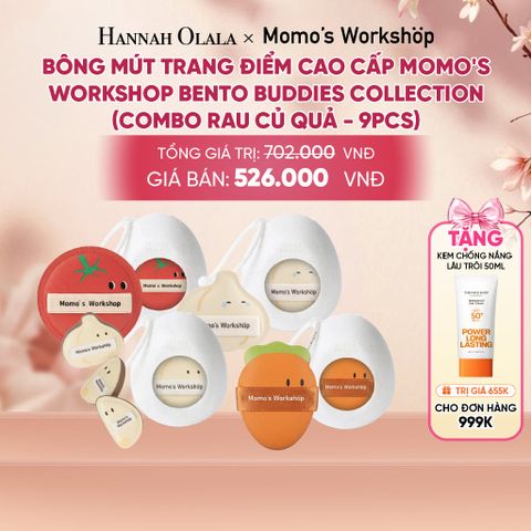  BÔNG MÚT TRANG ĐIỂM CAO CẤP MOMO'S WORKSHOP BENTO BUDDIES COLLECTION (COMBO RAU CỦ QUẢ) - A1901 