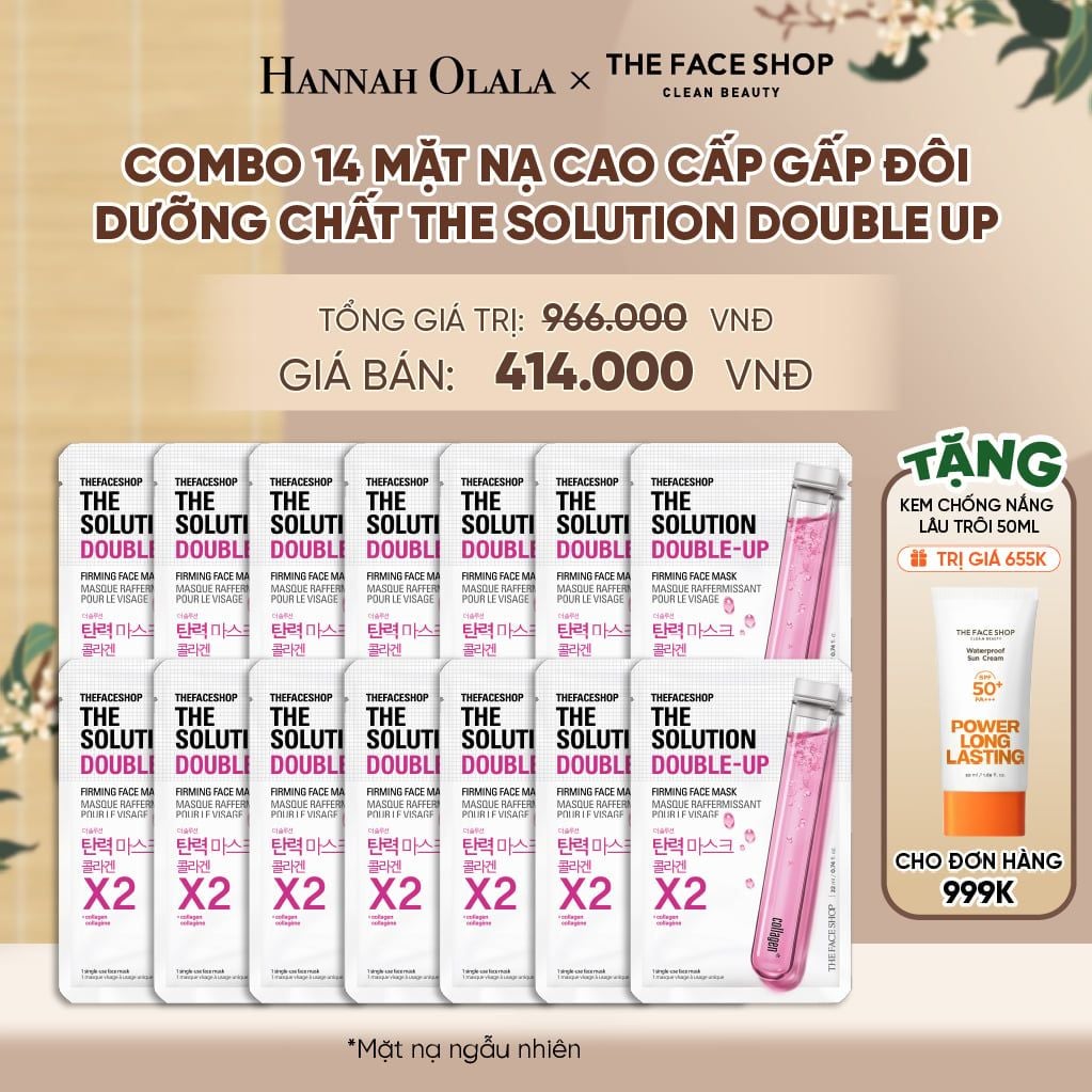  COMBO 14 MẶT NẠ CAO CẤP GẤP ĐÔI DƯỠNG CHẤT THE SOLUTION DOUBLE UP - A2127 