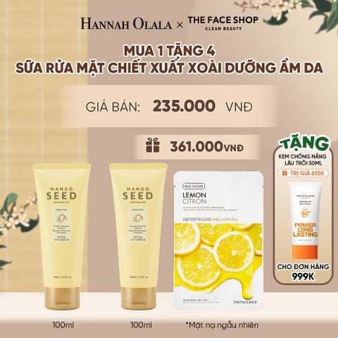  MUA 1 TẶNG 4 SỮA RỬA MẶT CHIẾT XUẤT XOÀI DƯỠNG ẨM DA 100ML - A2137 