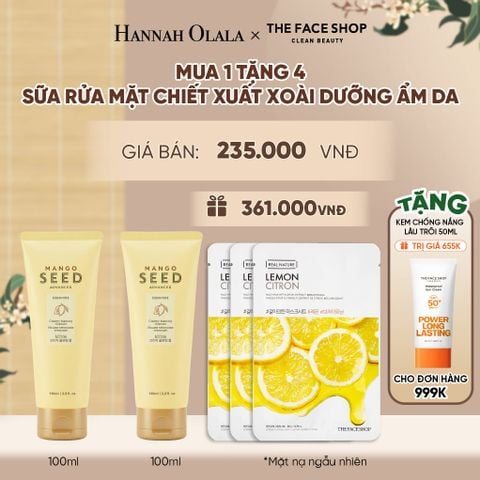  MUA 1 TẶNG 4 SỮA RỬA MẶT CHIẾT XUẤT XOÀI DƯỠNG ẨM DA 100ML - A2137 