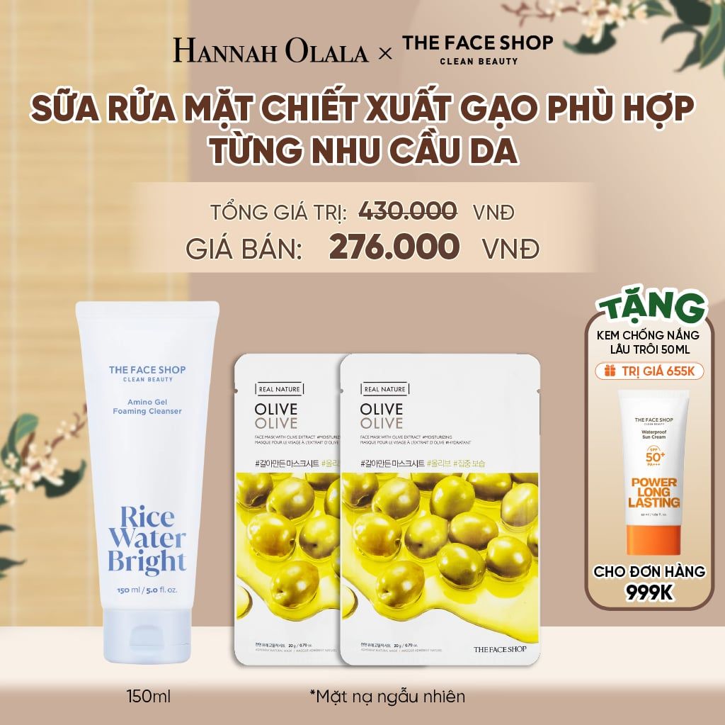  SỮA RỬA MẶT CHIẾT XUẤT GẠO PHÙ HỢP TỪNG NHU CẦU DA - A2138 