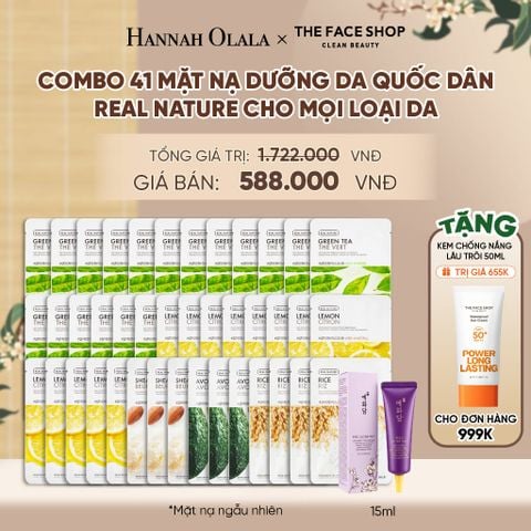  COMBO 41 MẶT NẠ DƯỠNG DA QUỐC DÂN REAL NATURE CHO MỌI LOẠI DA - A2121 
