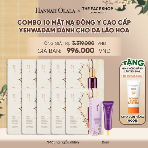  COMBO 10 MẶT NẠ ĐÔNG Y CAO CẤP YEHWADAM DÀNH CHO DA LÃO HÓA 