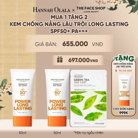  MUA 1 TẶNG 2 KEM CHỐNG NẮNG LÂU TRÔI LONG LASTING SPF50+ PA+++ 50ML - A2146 