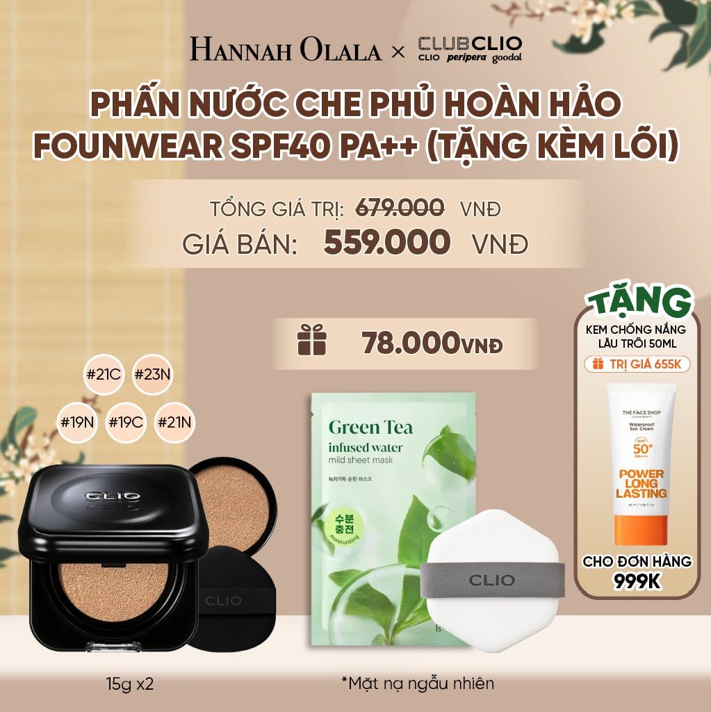  PHẤN NƯỚC CHE PHỦ HOÀN HẢO FOUNWEAR SPF40 PA++ (TẶNG KÈM LÕI) - A2049 