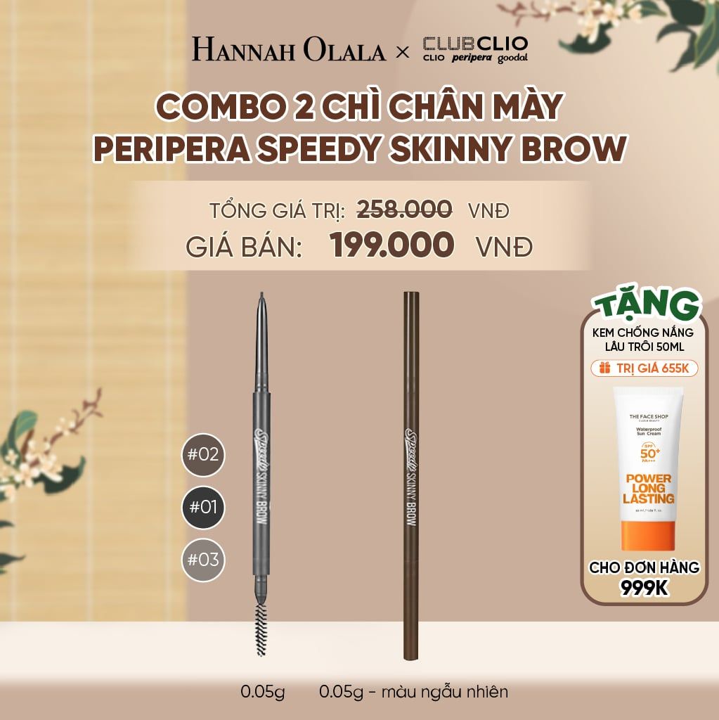  COMBO 2 CHÌ CHÂN MÀY PERIPERA SPEEDY SKINNY BROW - A2110 